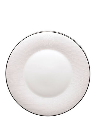 Roberto Cavalli Lizzard Platin Yılan Derisi Desenli Porselen Yemek Tabağı 27 Cm Beyaz -1