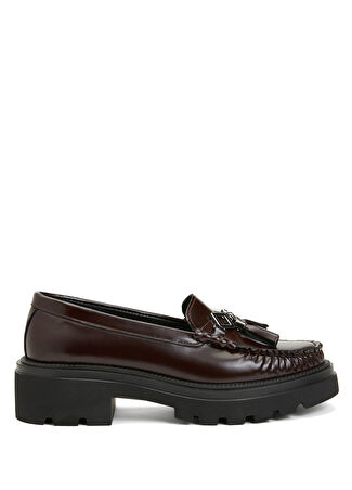 Divarese Kadın Bordo Deri Loafer 36