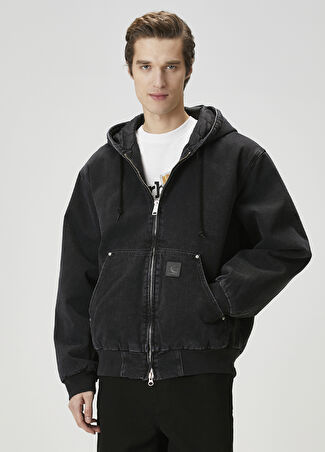 Carhartt Wip Erkek Rivet Siyah Kapüşonlu Organik Pamuk Mont Xxl -1