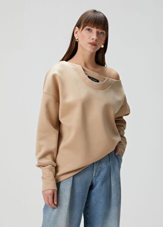 Balmain Kadın Bej Sweatshirt 36 Fr