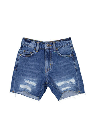 Lemom & Pie Çocuk Vintage Denim Lacivert Şort 11-12 Yaş -1