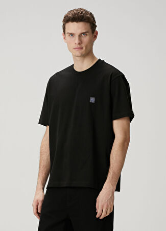 Solid Homme Erkek Siyah Logo Detaylı T-Shirt 46 It