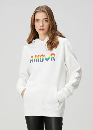 Zadig&voltaire Kadın Sanchi Amour Wings Beyaz Kapüşonlu Sweatshirt Xs