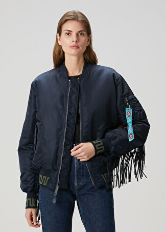 Alanui Kadın X Alpha Industries Lacivert Bomber Ceket Siyah M -1