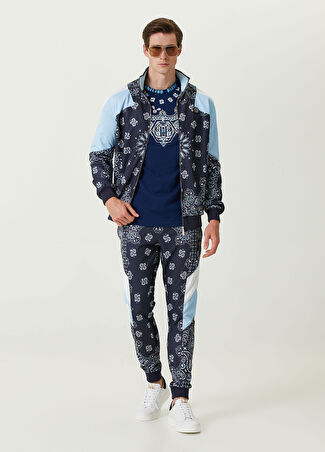 Philipp Plein Erkek Koyu Mavi Etnik Desenli Sweatshirt Seti Lacivert M