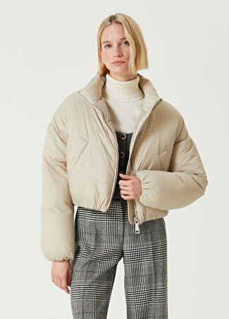 Khrisjoy Kadın Kum Crop Puff Mont Bej 0 Us
