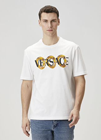 Versace Erkek Beyaz Gold T-Shirt L
