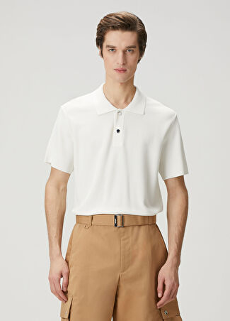 Jacquemus Erkek Kırık Beyaz Polo Yaka Kısa Kollu Triko M