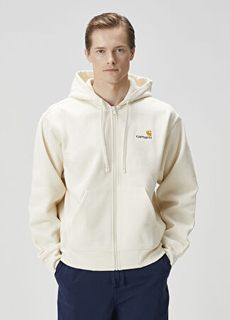 Carhartt Wip Erkek American Script Kapüşonlu Sweatshirt Bej L
