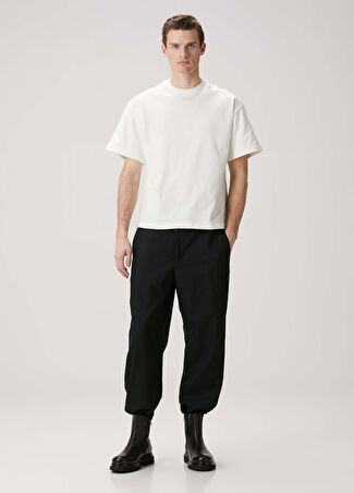Dries Van Noten Erkek Siyah Beli Kordonlu Yün Pantolon 50 It