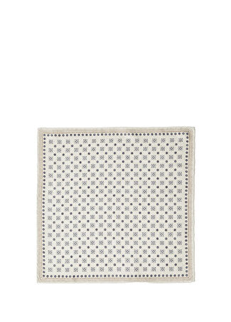 Brunello Cucinelli Erkek Colorblocked Mikro Desenli İpek Poşet Mendil