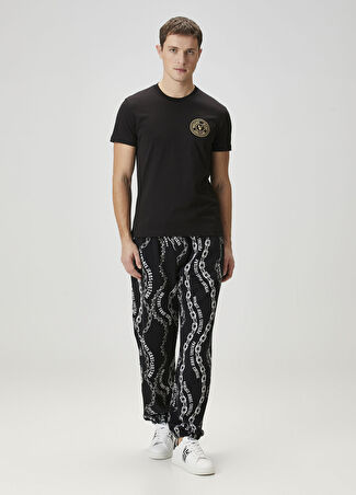Versace Jeans Couture Erkek Siyah Desenli Eşofman Altı Xs