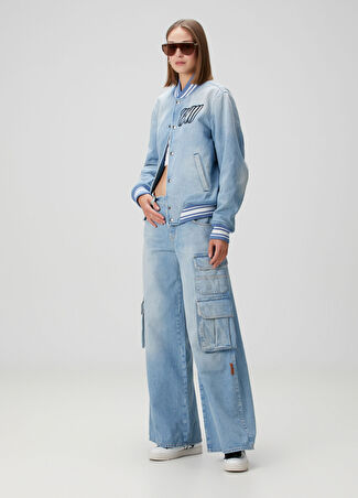Off-white Kadın Mavi Kargo Jean Pantolon 24 It