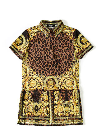 Versace Kız Çocuk Desenli Elbise 10 Yaş