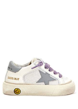 Golden Goose Çocuk May Beyaz Gri Deri Sneaker 19 -1