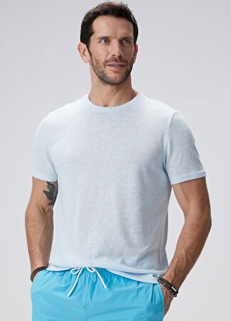 Network Erkek Basic T-Shirt Mavi Xs