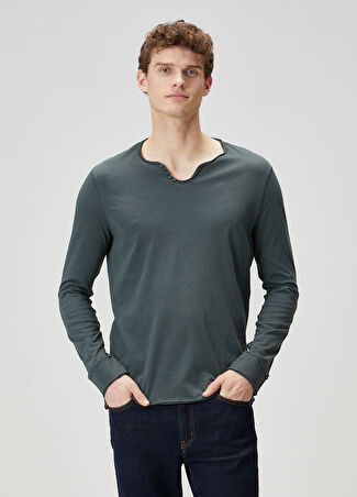 Zadig&voltaire Erkek Gri Logo Baskılı Uzun Kollu T-Shirt S
