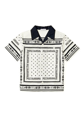 Dolce&gabbana Erkek Çocuk Desenli Gömlek Mavi 6 Yaş