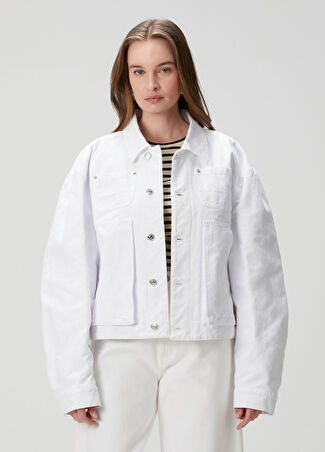Dsquared2 Kadın Icon Beyaz Denim Ceket 36 It
