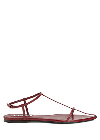 Jil Sander Kadın Kırmızı Deri Sandalet 38.5 It -1