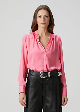 Zadig&voltaire Kadın Tink Pembe Saten Gömlek Mavi Xs