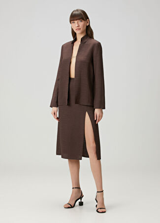 Jacquemus Kadın Notte Kahverengi Jakarlı Midi Etek 34 It