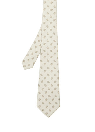Beymen Collection Collection Erkek Bej İpek Keten Karışımlı Kravat