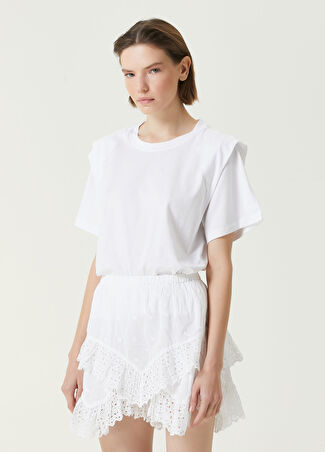 Isabel Marant Kadın Beyaz Vatkalı T-Shirt L
