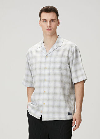 Scotch&Soda Erkek Relaxed Fit Ekoseli Kısa Kollu Gömlek Mavi S