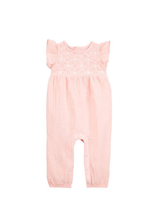 Carter's Kız Çocuk Pembe Fırfır Kollu Bebek Tulum 9 Ay -1