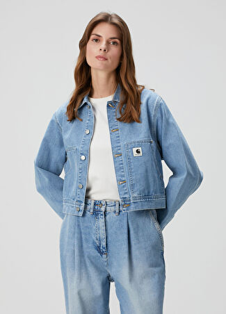 Carhartt Wip Kadın Arca Mavi Denim Ceket Xs