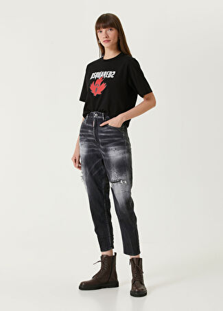 Dsquared2 Kadın 80s Regular Fit Siyah Jean Pantolon 36 It