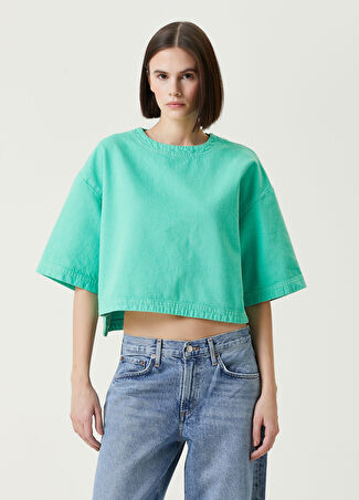 Closed Kadın Yeşil Crop Jean T-Shirt M