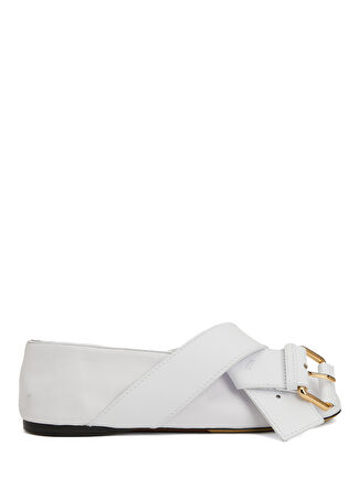 Moschino Kadın Beyaz Deri Babet 39 -1