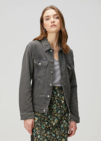 Zadig&voltaire Kadın Kase Koyu Gri Denim Ceket Xs