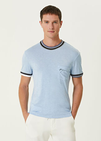 Ferragamo Erkek Cep Detaylı T-Shirt Mavi S