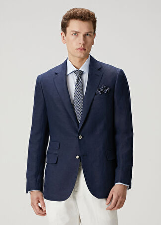 Ralph Lauren Purple Label Erkek Lacivert Keten Ceket 44 It