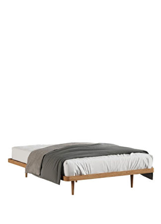 Hamm Design Pera Meşe Ahşap Çift Kişilik Karyola 127x205 Cm Çok Renkli -1