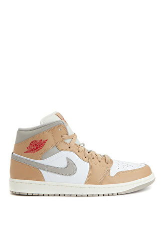Nike Erkek Air Jordan 1 Mid Kahverengi Deri Sneaker 40