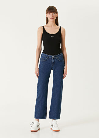 Off-white Kadın Mavi Straight Leg Jean Pantolon 25 Us
