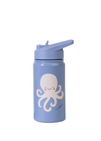 Saro Çocuk Ocean Mavi Paslanmaz Çelik Pipetli Termos Suluk 350 Ml -1