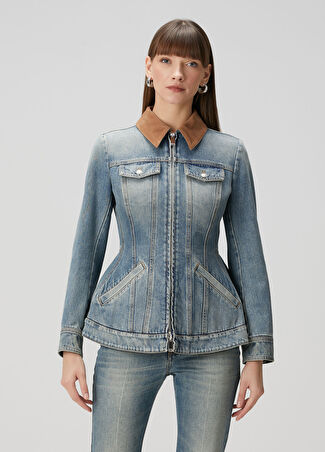 Mcqueen Kadın Mavi Denim Ceket 38 It