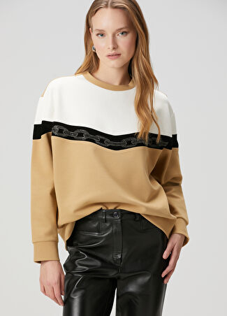 Beymen Club Kadın Deve Tüyü Zincir Taşlı Sweatshirt Kahverengi M -1