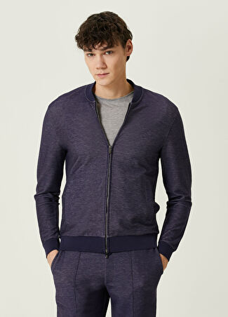 Pal Zileri Erkek Lacivert Fermuarlı Sweatshirt 48 It