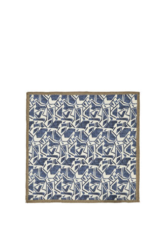 Beymen Collection Collection Erkek Lacivert Krem Keten Poşet Mendil