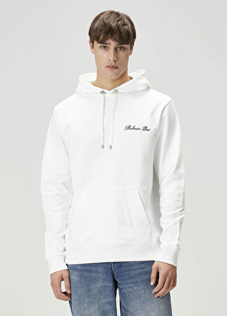 Balmain Erkek Beyaz Kapüşonlu Sweatshirt M