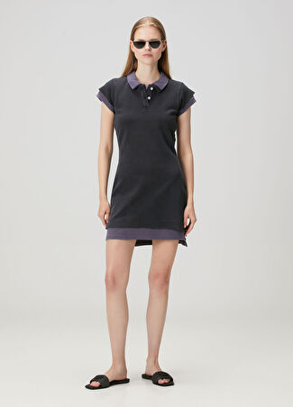 T By Alexander Wang Kadın Koyu Lacivert Mini Elbise Xs