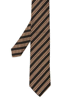 Zegna Erkek Verev Desenli İpek Kravat