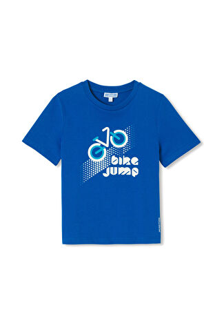 Jacadi Paris Erkek Çocuk Mavi Bisiklet Baskılı Kısa Kollu T-shirt 6 Yaş -1