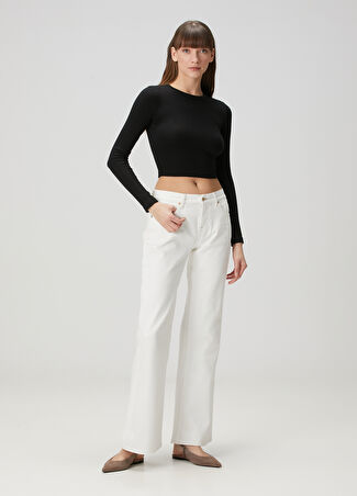 7 For All Mankind Kadın Spencer Flare Beyaz Jean Pantolon 25 It -1